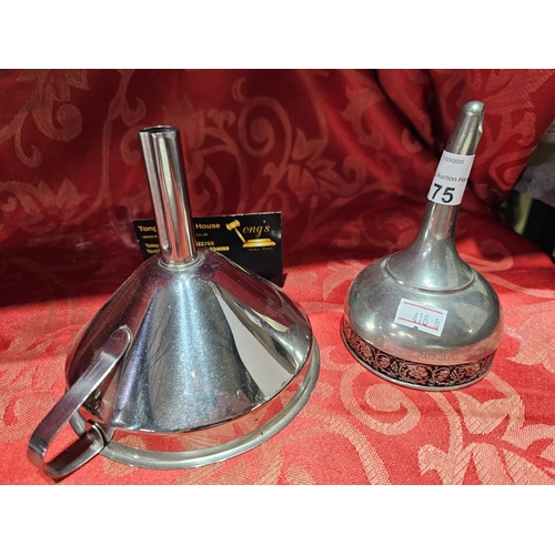 75 - Royal Selenor Pewter wine funnel engraved with 