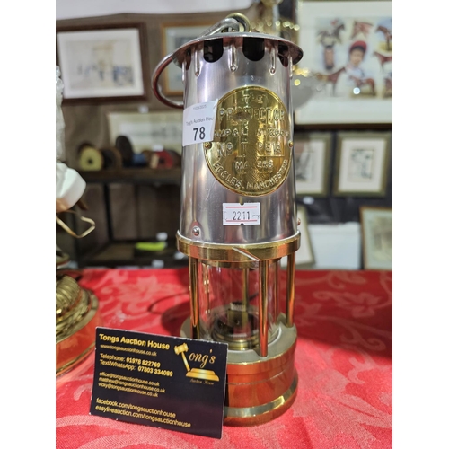 78 - The Protector portable brass and metal oil miners lamp