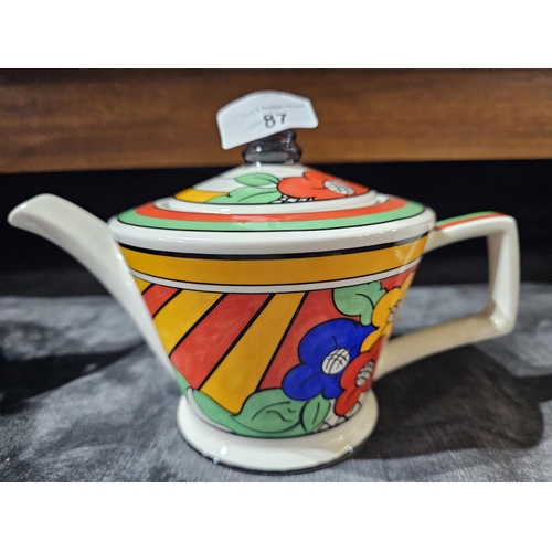 87 - Past Times replica of a Clarice Cliff Bizarre teapot