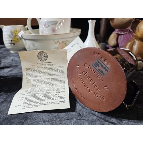 95 - Llangollen ware Tricentenary of Charles II Charter produced for the Oswestry Rural Borough Council. ... 