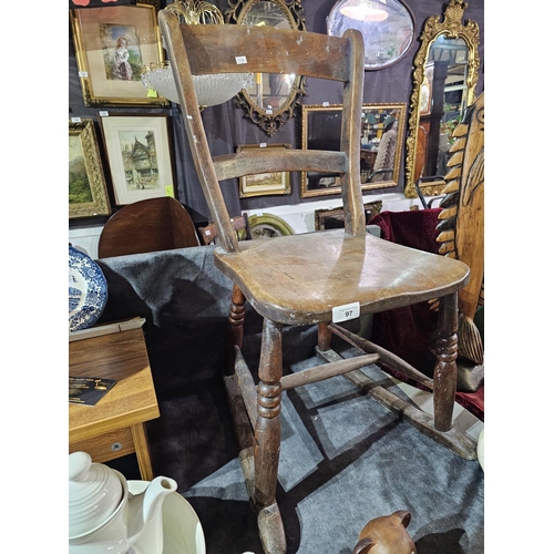 97 - Small Antique wooden rocking chair