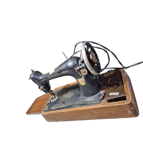 177 - Vintage Singer sewing machine with case