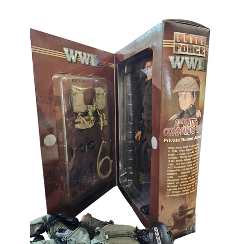 224 - Boxed elite force WW2 2nd British Commando unit Action Figure, Private Robert James. NRFB but box ha... 