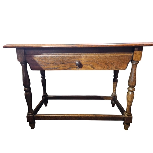 263 - Late Victorian oak low table with frieze drawer