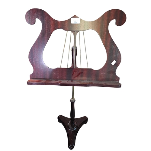 264 - Wooden turned ornate extending music stand