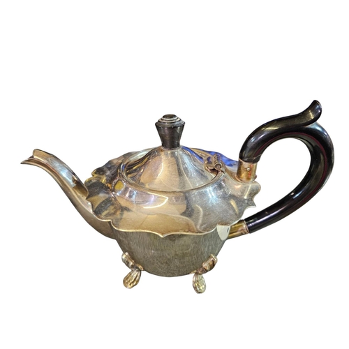 127 - Edwardian silver plated teapot with Bakelite handle