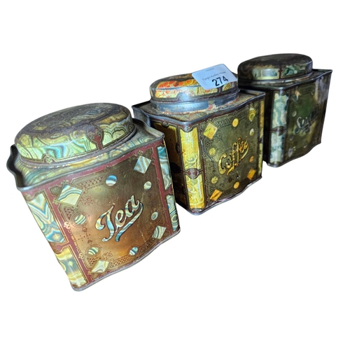 274 - Vintage 1970's Dodo tea, coffee and sugar canisters