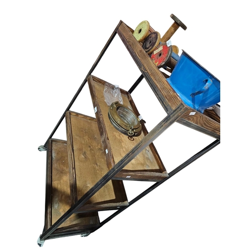 286 - Stunning industrial 4 shelf bread trolley on wheels 138cm tall x 40cm x 80cm