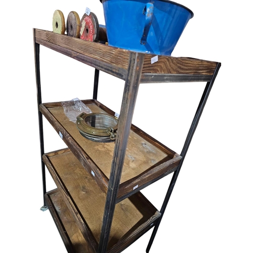 286 - Stunning industrial 4 shelf bread trolley on wheels 138cm tall x 40cm x 80cm