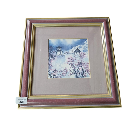 287 - Pair of framed and glazed oriental prints