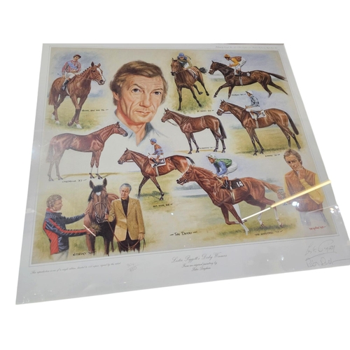 288 - 2 x large limited edition prints signed by artist  78cm x 75 cm. Lester Piggott