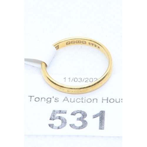 531 - 22ct gold wedding band 2.37g