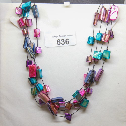 636 - Boxed semi precious stone necklace