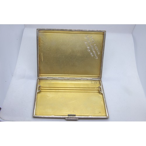 509 - 1960s Birmingham hallmarked engine turned cigarette case 176g