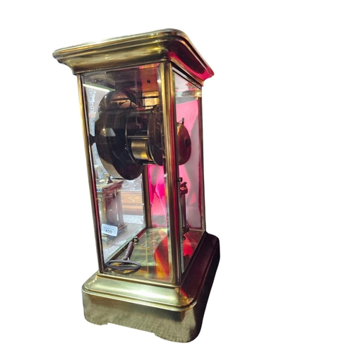 410 - A late 19th century Victorian 'Four Glass' mantel clock by Samuel Marti.

The clock has a gilded bra... 