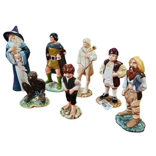 424 - Collection of 10 x pristine Royal Doulton Middle Earth Lord of the Rings figurines, Gandalf, Gollum,... 