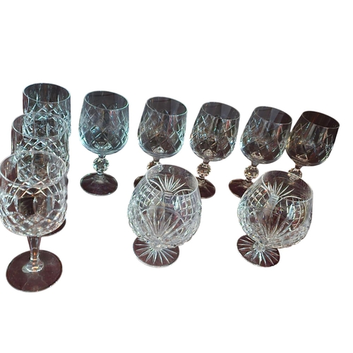 459 - Collection of fine Crystal glasses 8 glasses 2 x brandy glasses