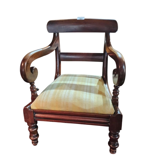 467 - Antique Elbow Child's Armchair