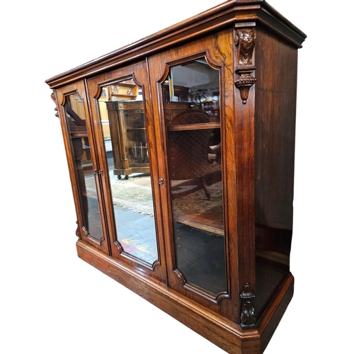 696 - Impressive Victorian mahogany library bookcase 112cm x 100 cms