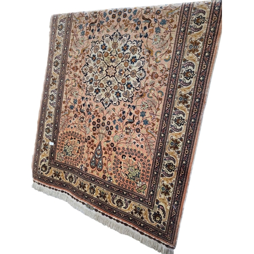 711 - Fine Persian Qum rug Kashmir silk 45