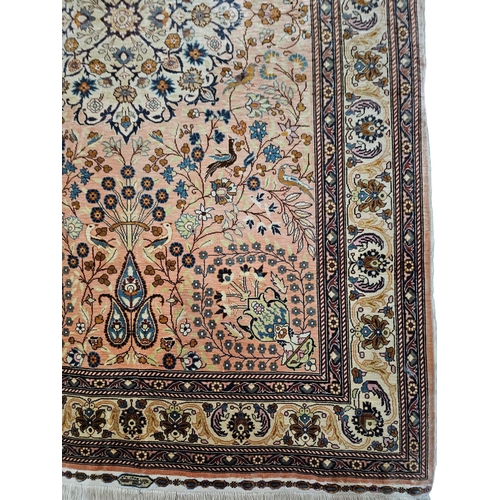 711 - Fine Persian Qum rug Kashmir silk 45