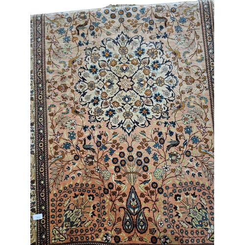 711 - Fine Persian Qum rug Kashmir silk 45