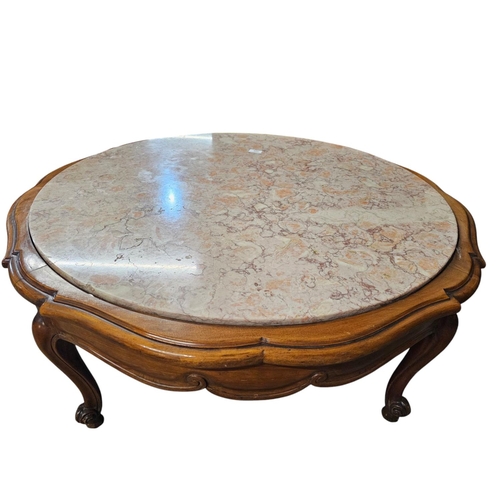 734 - Regency large round central low table with large marble top stunning condition