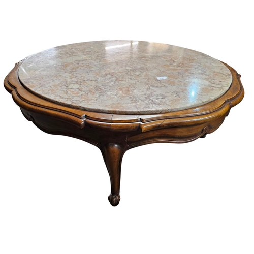 734 - Regency large round central low table with large marble top stunning condition