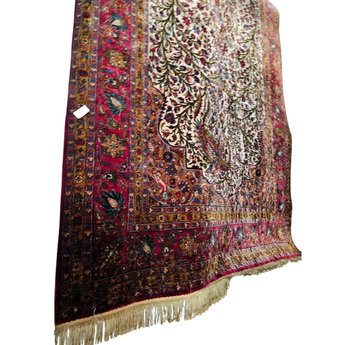 748 - 19th Century Kashan Mothashem Silk Rug 220CM X 122CM