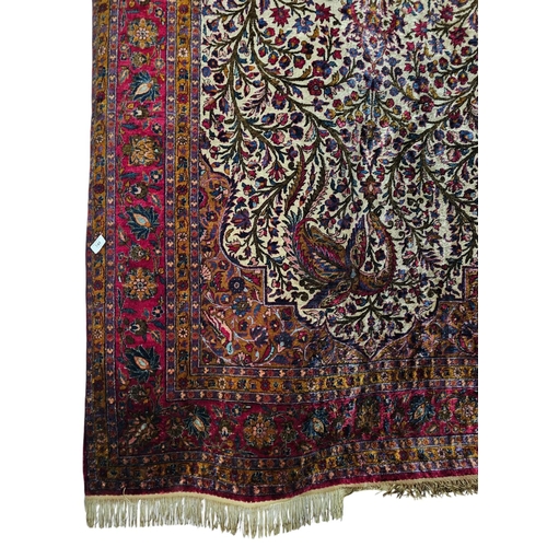 748 - 19th Century Kashan Mothashem Silk Rug 220CM X 122CM