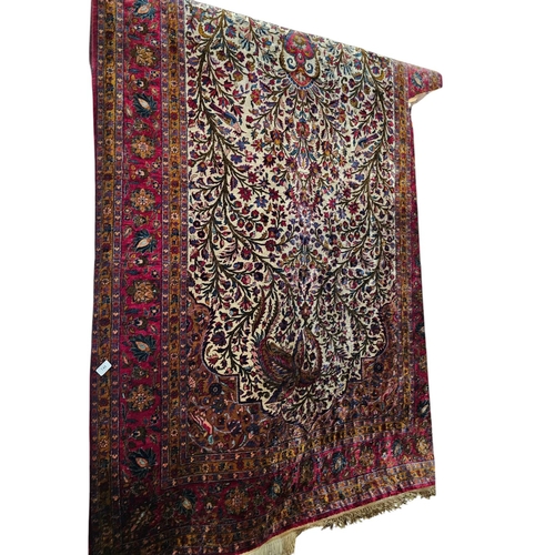 748 - 19th Century Kashan Mothashem Silk Rug 220CM X 122CM