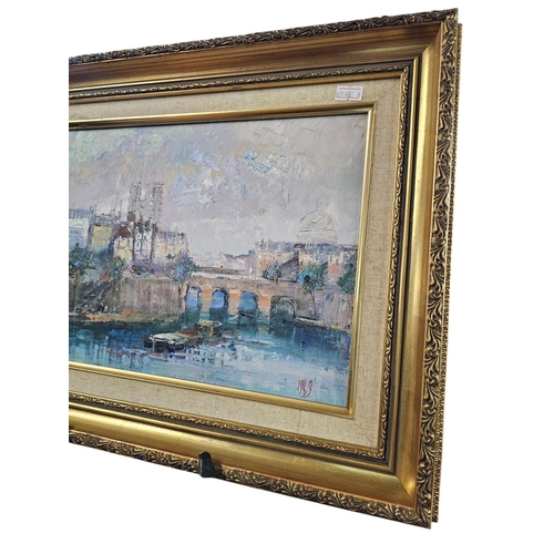 761 - Wonderful Vintage Paris Oil painting Signed and dated, gilt frame