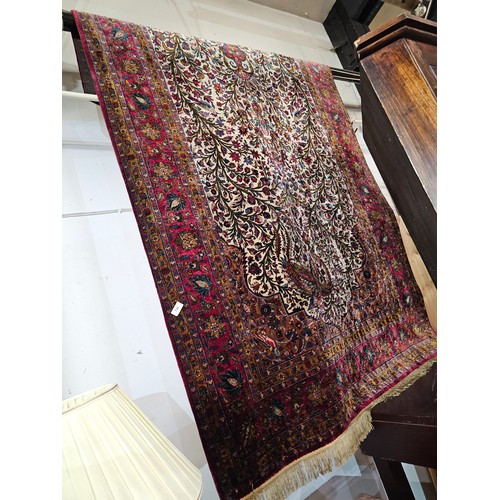 748 - 19th Century Kashan Mothashem Silk Rug 220CM X 122CM