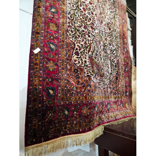 748 - 19th Century Kashan Mothashem Silk Rug 220CM X 122CM