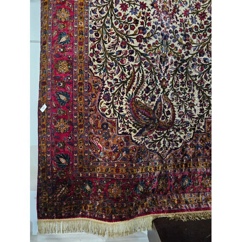 748 - 19th Century Kashan Mothashem Silk Rug 220CM X 122CM