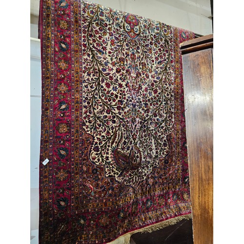 748 - 19th Century Kashan Mothashem Silk Rug 220CM X 122CM