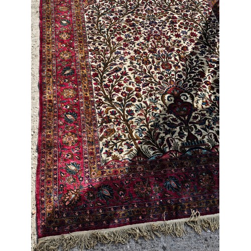 748 - 19th Century Kashan Mothashem Silk Rug 220CM X 122CM