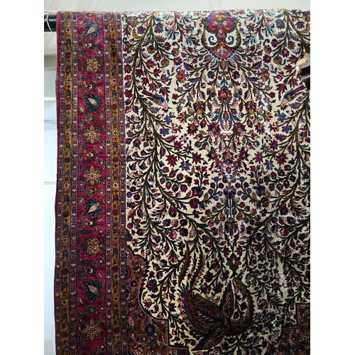 748 - 19th Century Kashan Mothashem Silk Rug 220CM X 122CM