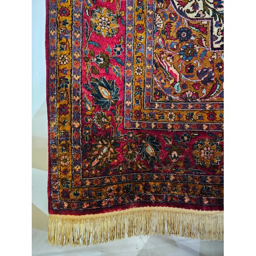 748 - 19th Century Kashan Mothashem Silk Rug 220CM X 122CM