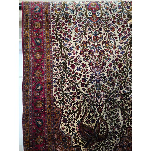 748 - 19th Century Kashan Mothashem Silk Rug 220CM X 122CM