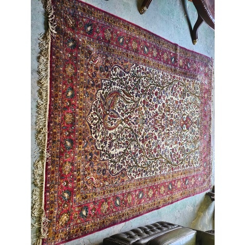 748 - 19th Century Kashan Mothashem Silk Rug 220CM X 122CM