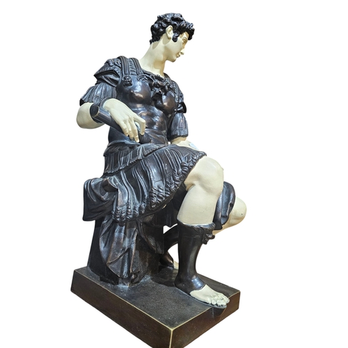 497A - Part solid bronze figure of the Michelangelo life sized marble figure of Giuliano de Medici which ap... 