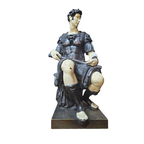 497A - Part solid bronze figure of the Michelangelo life sized marble figure of Giuliano de Medici which ap... 