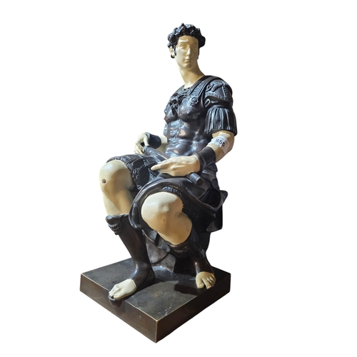 497A - Part solid bronze figure of the Michelangelo life sized marble figure of Giuliano de Medici which ap... 