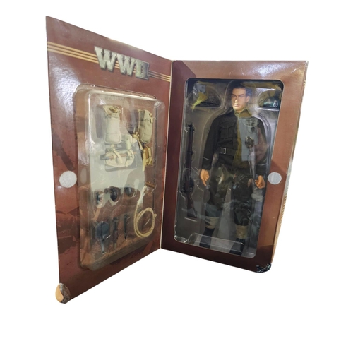 224 - Boxed elite force WW2 2nd British Commando unit Action Figure, Private Robert James. NRFB but box ha... 