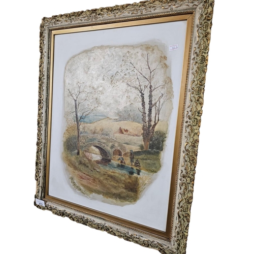 278 - Framed oil on board painting landscape scene framed 49cm x 60cm unsigned