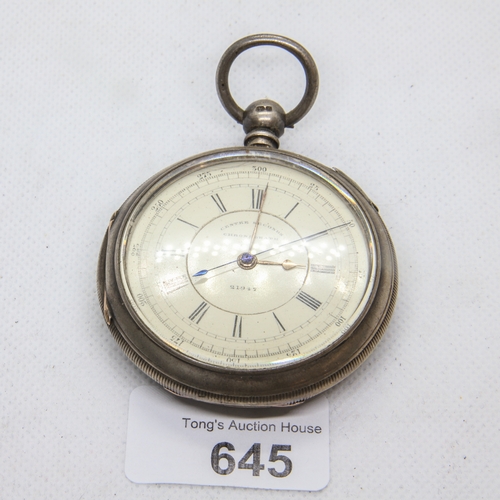 645 - Chester Silver large fusee with centre second 1890's