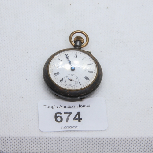 674 - Small petit pocket watch case metal