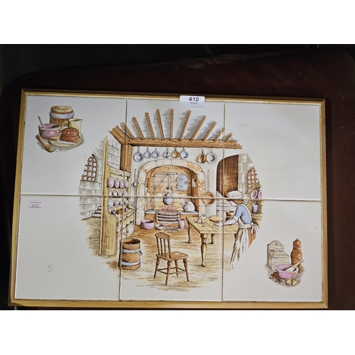 410 - BEAUTIFUL LARGE VINTAGE TILE TOP KITCHEN WORKTOP SAVER