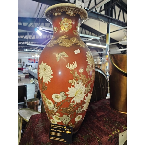 22 - Beautiful large Japanese cloisonne vase, 46 cm height